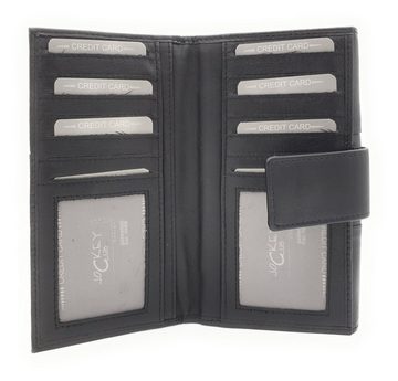 JOCKEY CLUB Geldbörse Wendebörse, echt Leder Portemonnaie, mit RFID Schutz, 21 Kartenfächer