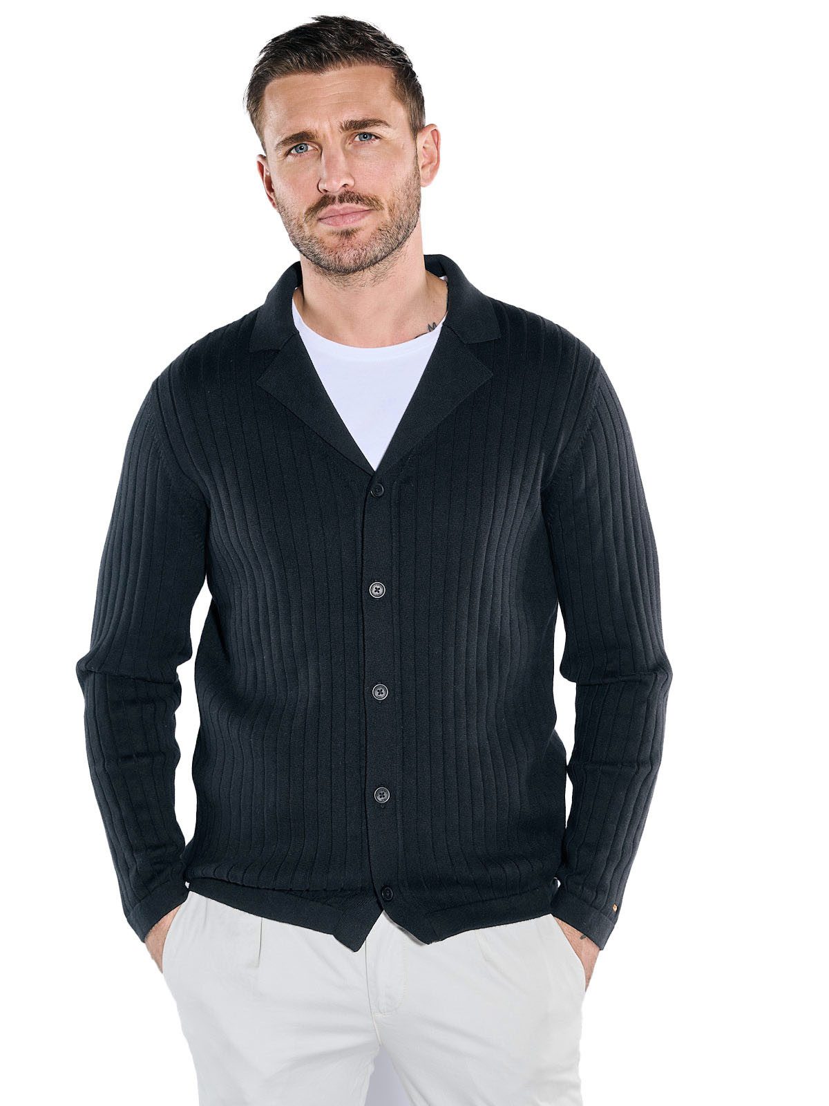 emilio adani Stricksakko Herren Strick-Sakko regular, Schwarz günstig online kaufen