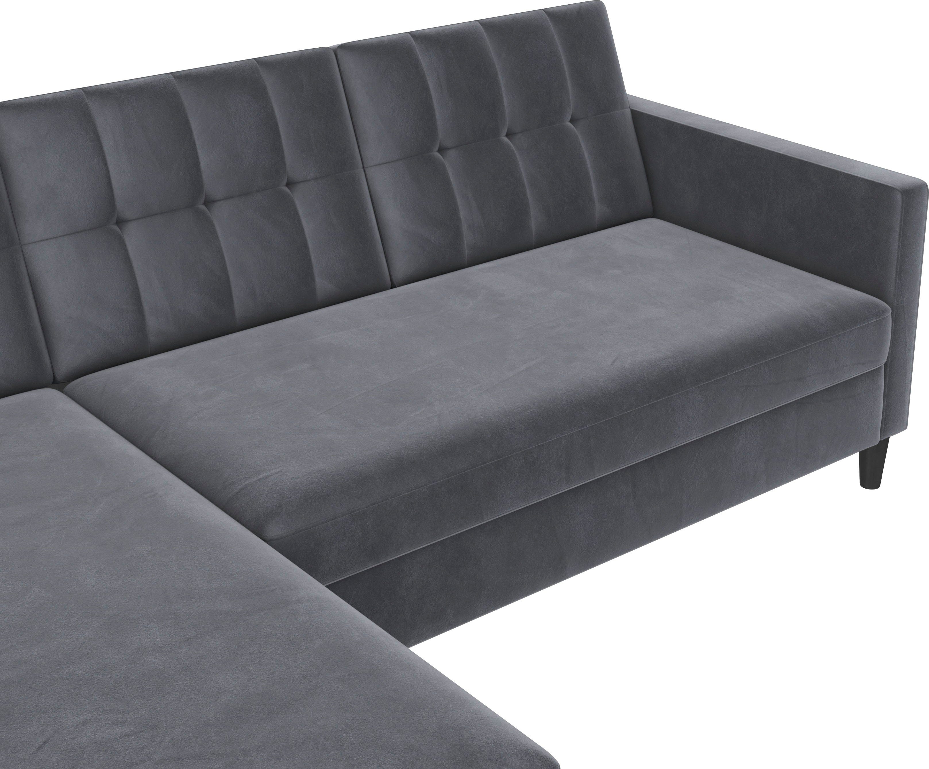 und montierbar Stauraum, Bettfunktion Home mit Recamiere Dorel Ecksofa Hartford, beidseitig