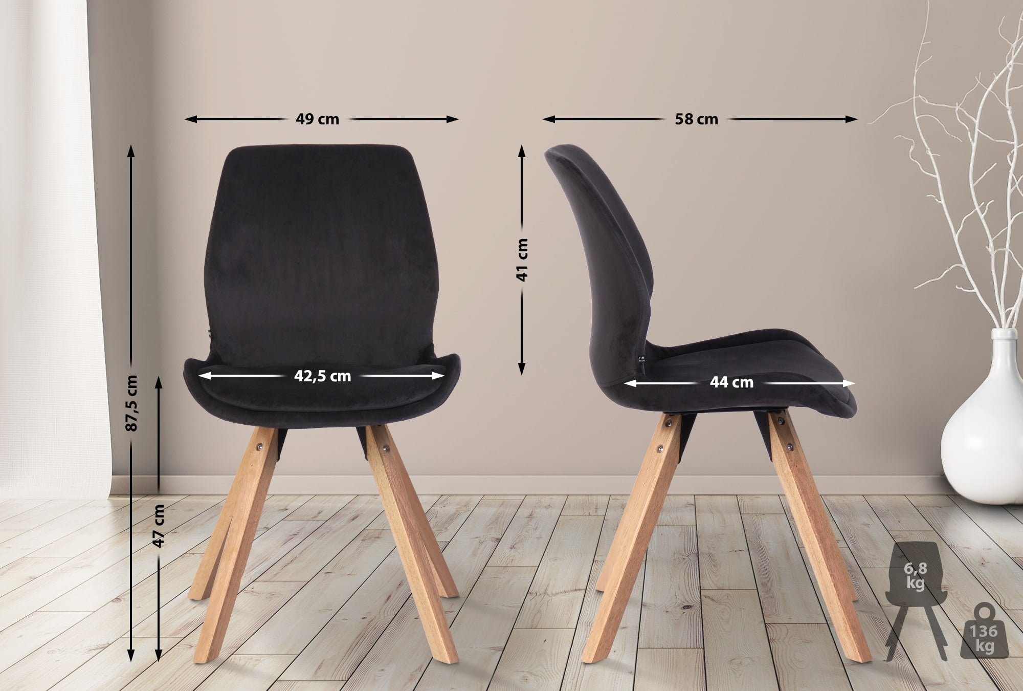 CLP Esszimmerstuhl Luna (2er Set), Kunststoff/ günstig online kaufen