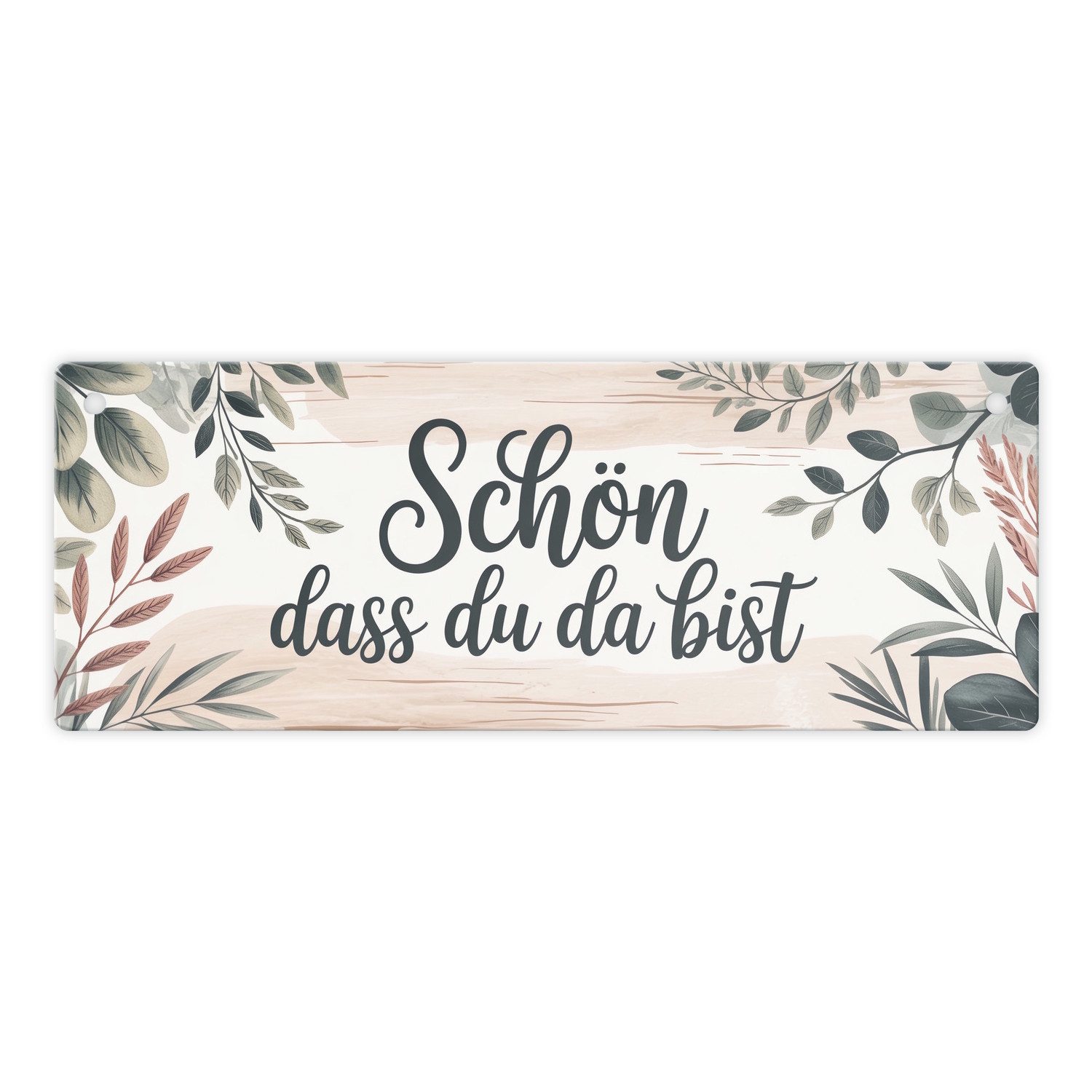 speecheese Metallschild Schön dass du da bist Metallschild L in 10,5x28cm XL Hol dir jetzt