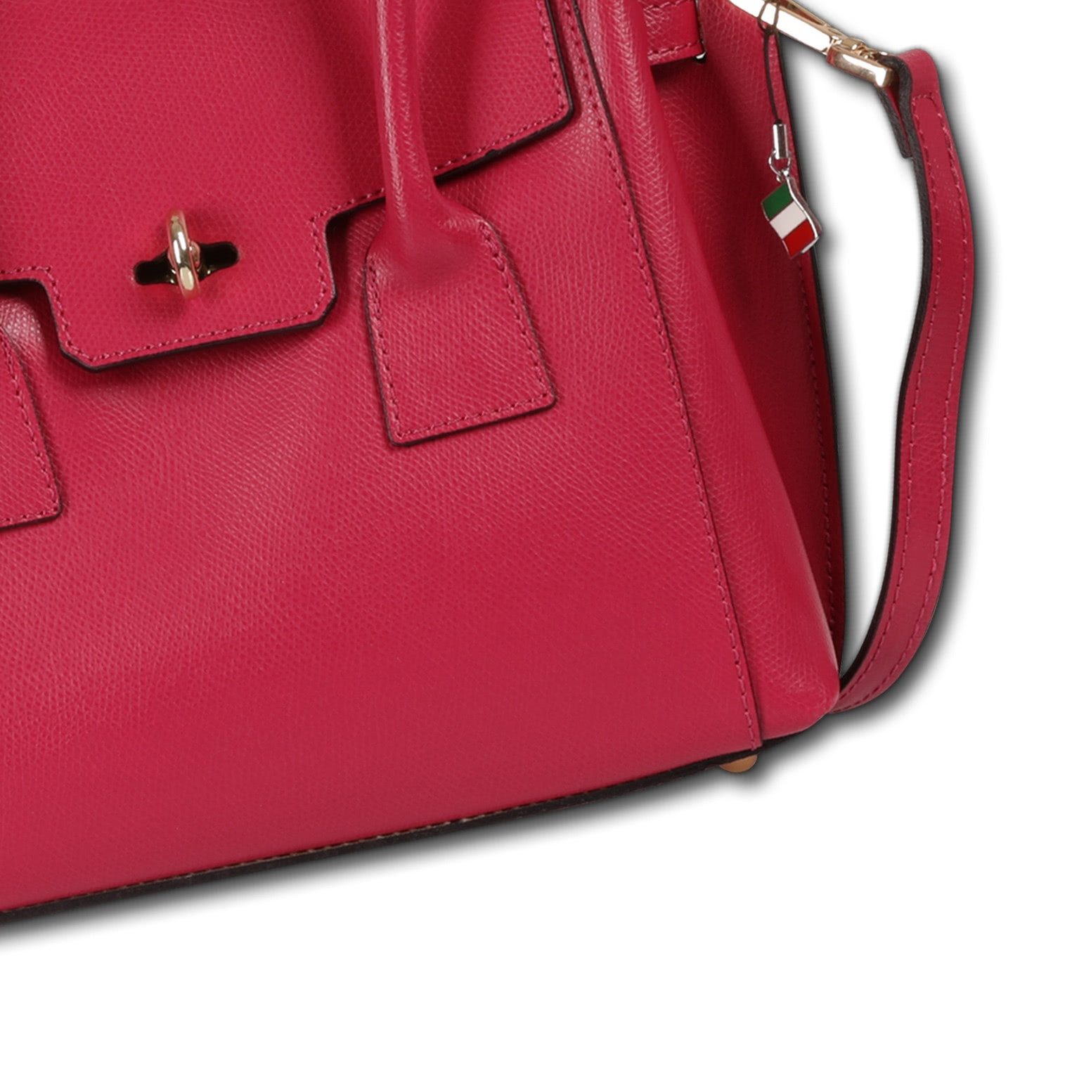 FLORENCE Handtasche Florence Damen Handtasche Leder Tasche (Handtasche), Damen Handtasche Leder, fuchsia, pink ca. 30cm x ca. 22cm hoch