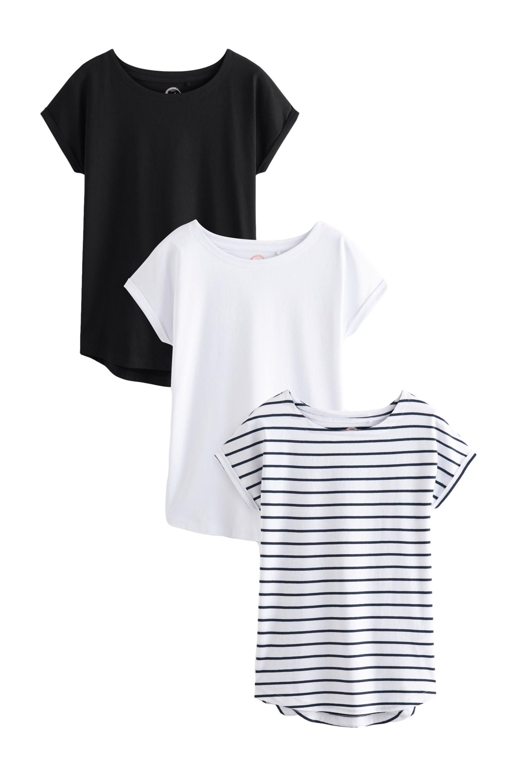 Next T-Shirt -Shirts mit Flügelärmeln im 5er-Pack (3-tlg)