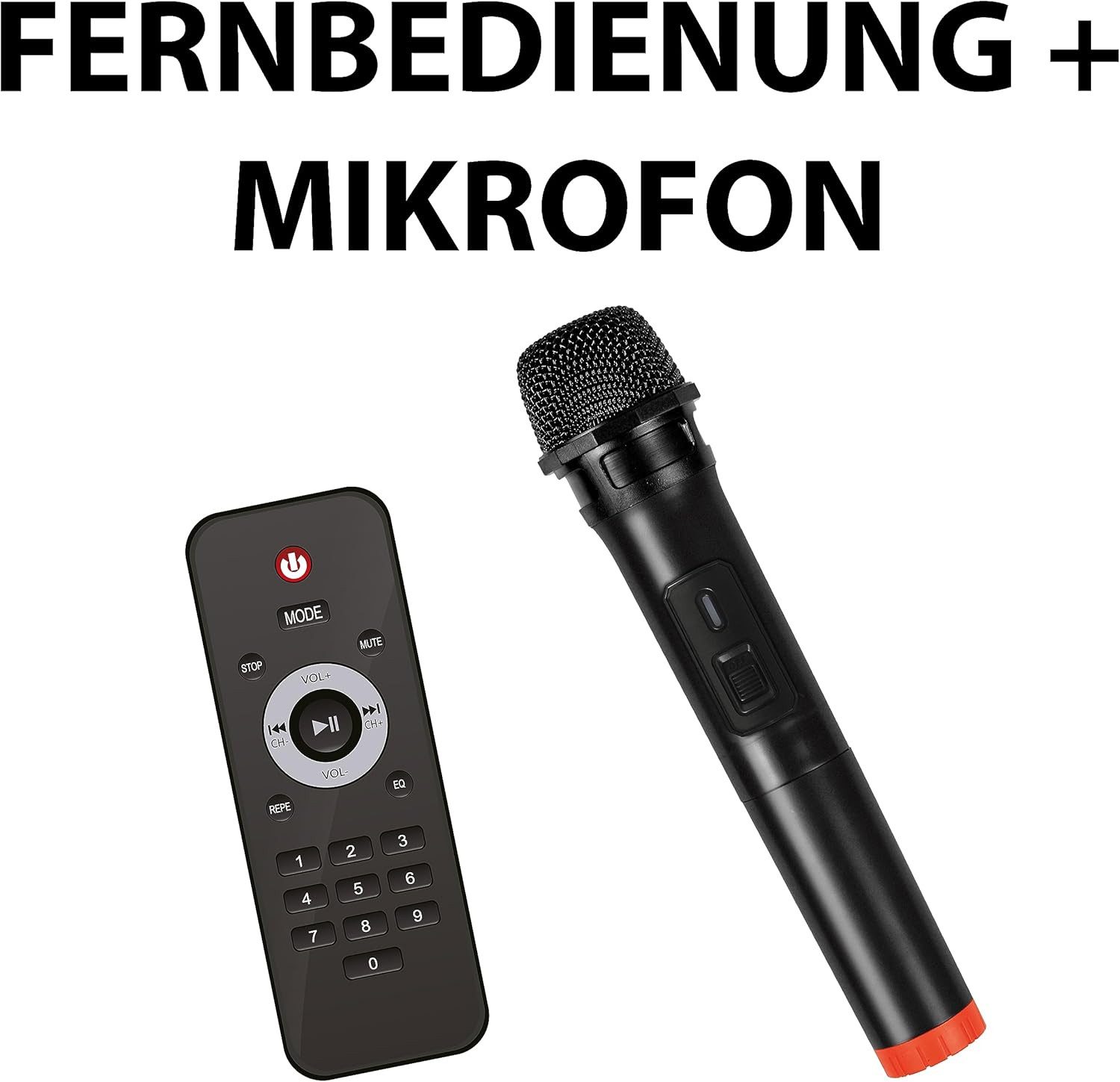 N-GEAR Let's Go Party 5150 Musikbox mit Mikrofon Bluetooth-Lautsprecher (200 W, Powerbank-Funktion, RGB-LED Lichtshow/Projektionslicht) – Bild 5 von 5