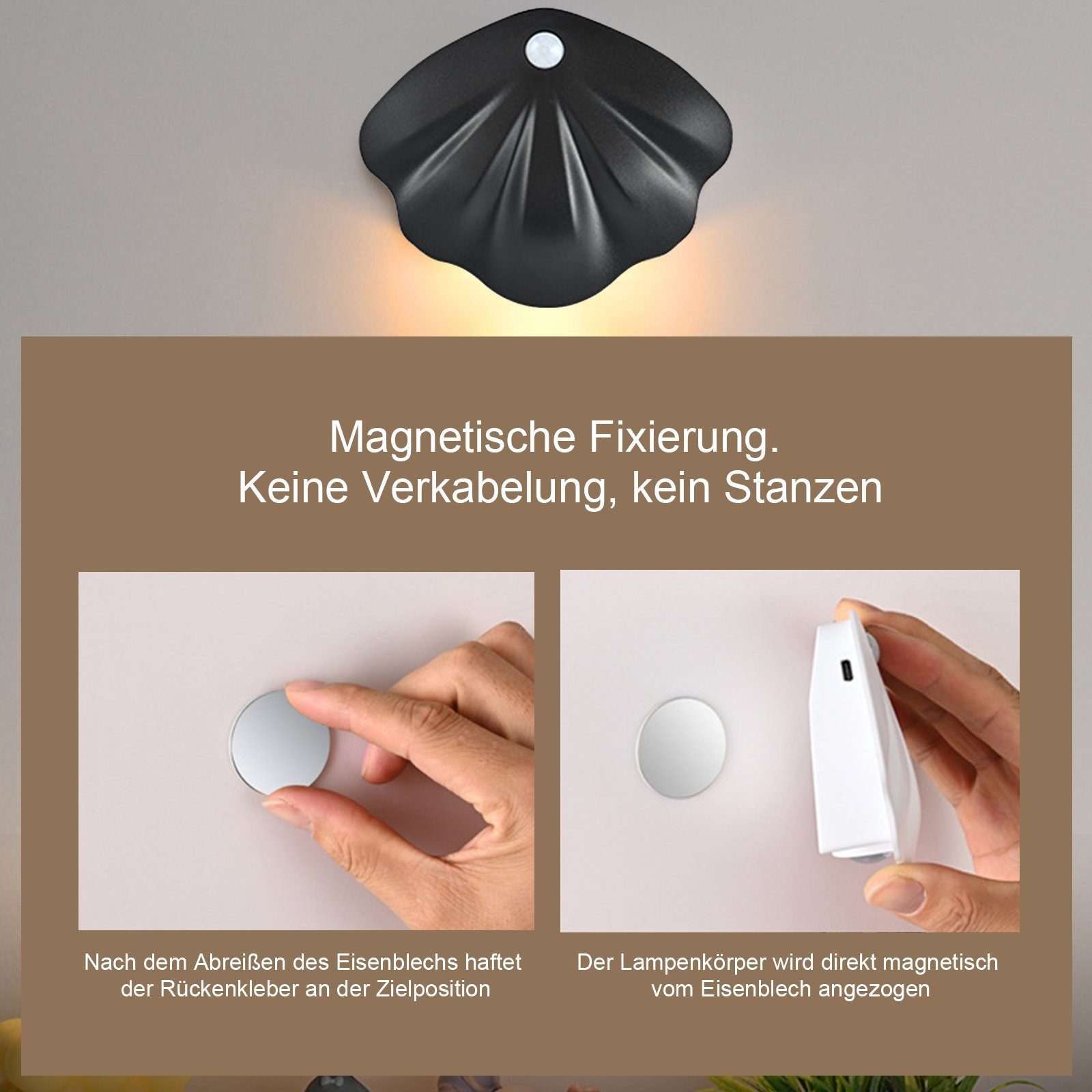 feinlux LED Aufbaustrahler LED Wandleuchte, LED fest integriert, Warmlicht (3000K), Naturlicht (4000K) und Kaltlicht (6000K), 3 Beleuchtungsmodi, LED fest integriert, mit Farbwechsler