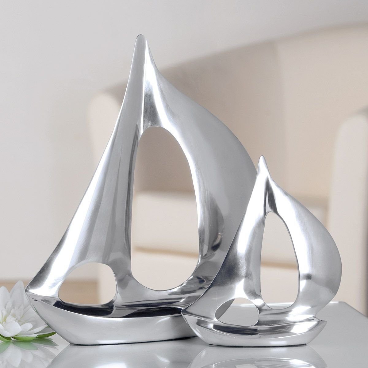 GILDE Skulptur Alu Skulptur "Boot" poliert, günstig online kaufen