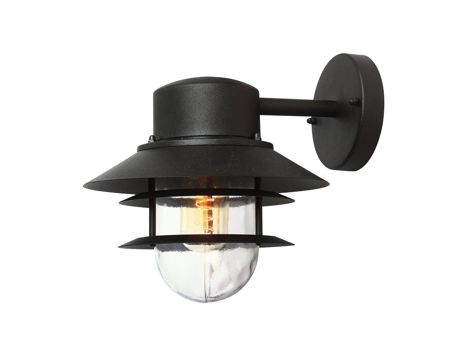 Elstead LIGHTING LED Außen-Wandleuchte, LED wechselbar, warmweiß, Fassadenbeleuchtung Schiffslampe Laterne Außen-bereich Schwarz, H 24cm