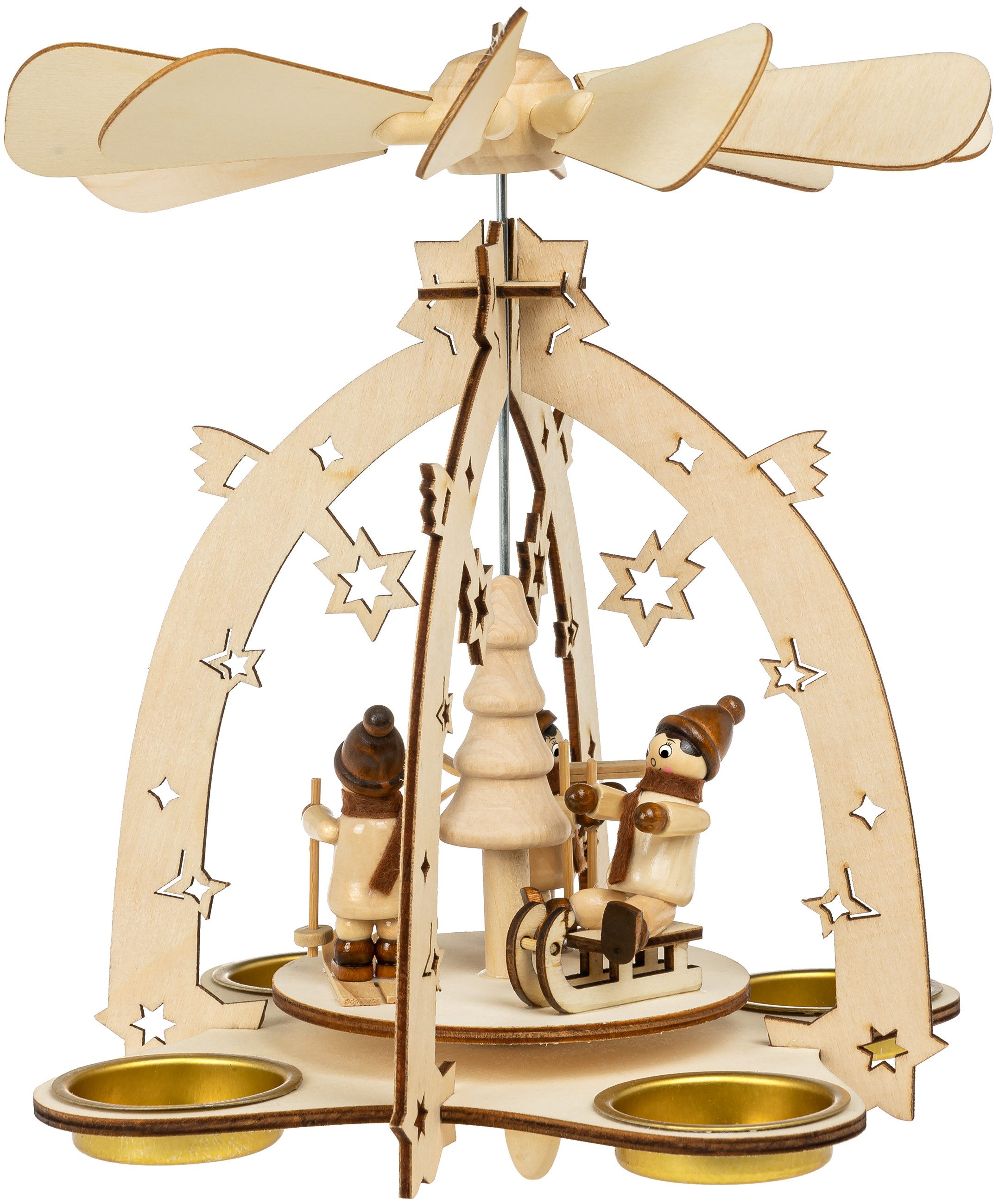 SIKORA Weihnachtspyramide Teelichtpyramide Holz Deko pyramide Sternenbogen günstig online kaufen