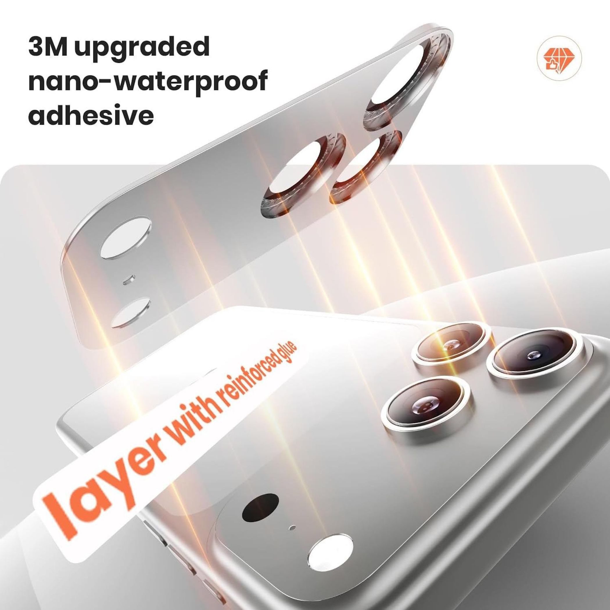 Wigento Handyhülle Für Apple iPhone 17 Pro Kamera Diamant Design Schutz Metall Silber, Aluminiumlegierung, hohe Lichtdurchlässigkeit, Anti-Fingerprint