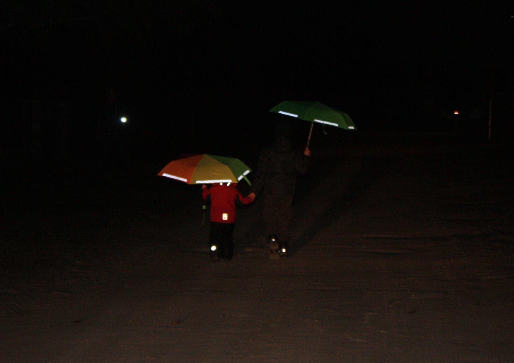 extra neon-orange Mini iX-brella Safety Kinderschirm Taschenregenschirm leicht, Reflex reflektierend