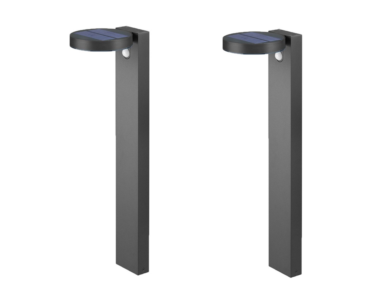 Reality Leuchten LED Solarleuchte, Bewegungsmelder, LED fest integriert, Warmweiß, 2er-Set Solar-licht Wegeleuchten mit Bewegungsmelder Garten beleuchten