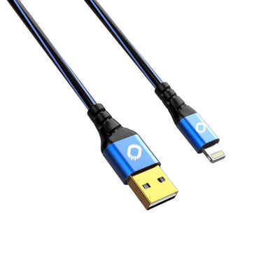 Oehlbach »USB Plus LI - USB-Kabel für iPhone & iPad – USB Typ A 2.0 zu Lightning - PVC-Mantel - OFC, blau/schwarz – 2m« USB-Kabel, (200 cm)