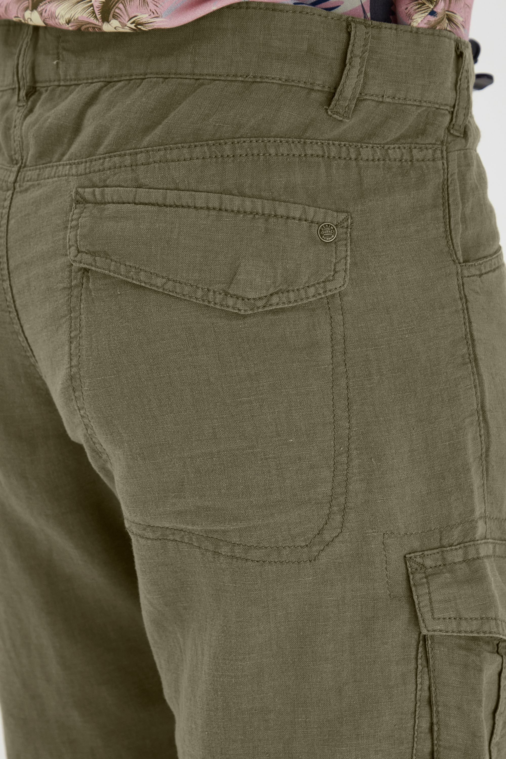 !Solid Cargoshorts !SOLID Kurze Hose aus Leinenmix