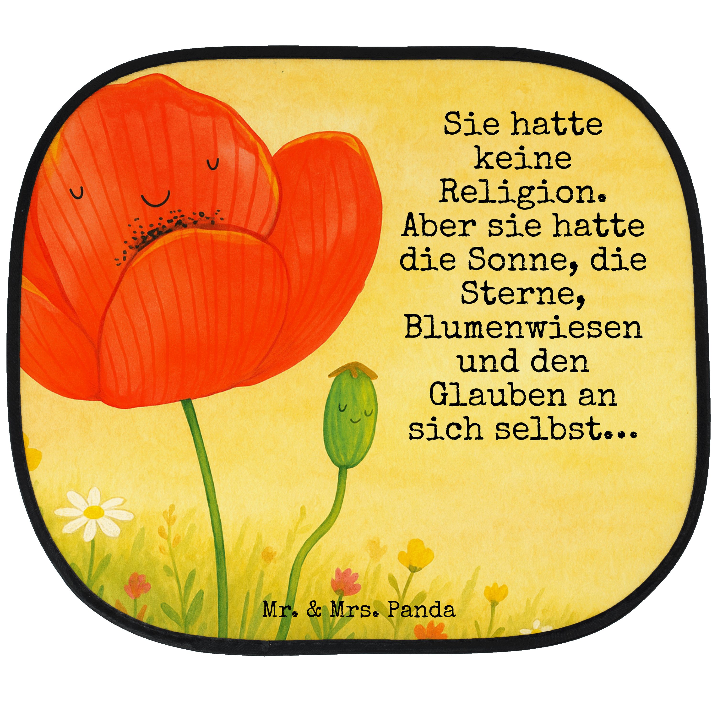 Mr. & Mrs. Panda Sonnenschutz Blume Mohnblume Design, Sonnenschutz für Autoscheiben, Weiß, Auto Son, Seidenmatt, Sonnenschutz Auto Sonnenschutz Kfz Sonnenschutz Auto Fenster
