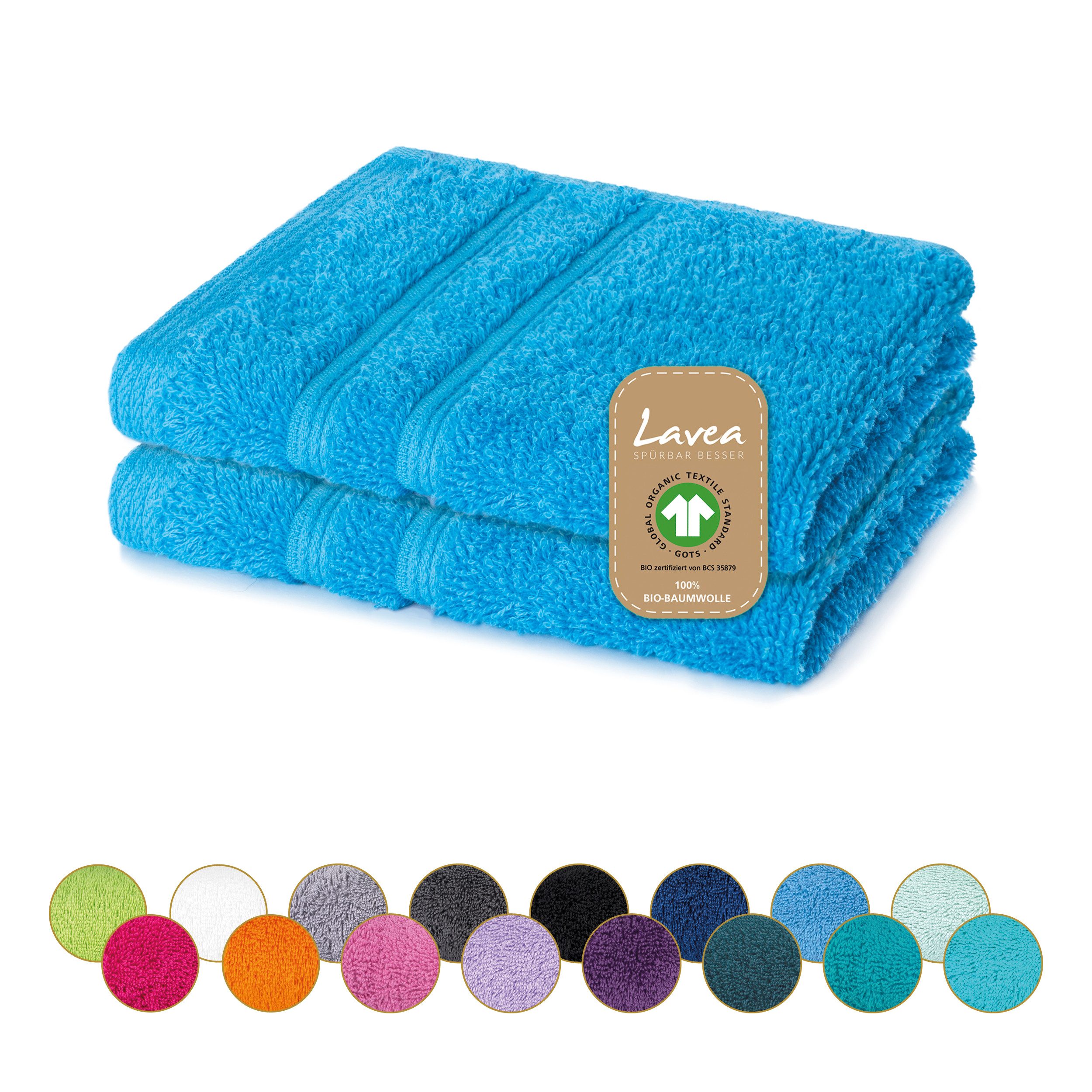Lavea Seiftuch Bali Seiftücher, Waschlappen Frottee 30x30 cm, Weiches Bio-Baumwollfrottee (Set, 2-St), kleine Handtücher, Handtuch-Set, GOTS-zertifiziert, 500g/m²