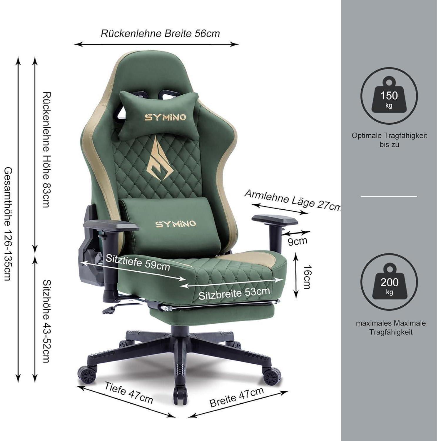 LuxusKollektion Gaming-Stuhl Symino Gaming Stuhl Racing Style Ergonomischer Bürostuhl