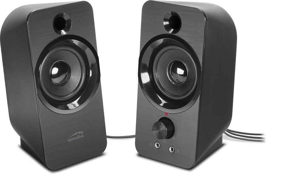 Speedlink DAROC Stereo Speaker Компьютерные колонки (12 W, mit Kopfhöreranschluss, Anschluss über 2 Klinkenstecker)