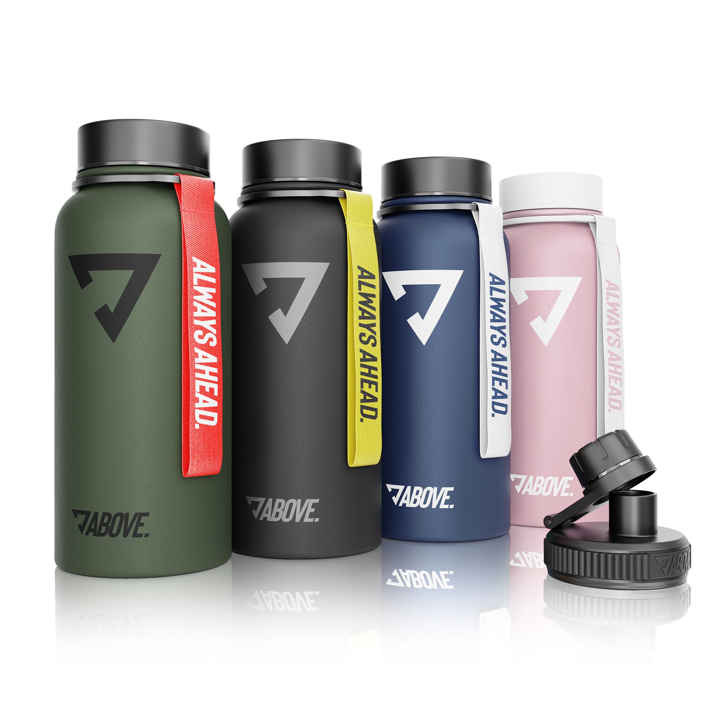 Trinkflasche Edelstahl 1L, Gratis Trinkverschluss, BPA-frei, 12H heiß, 24H kalt
