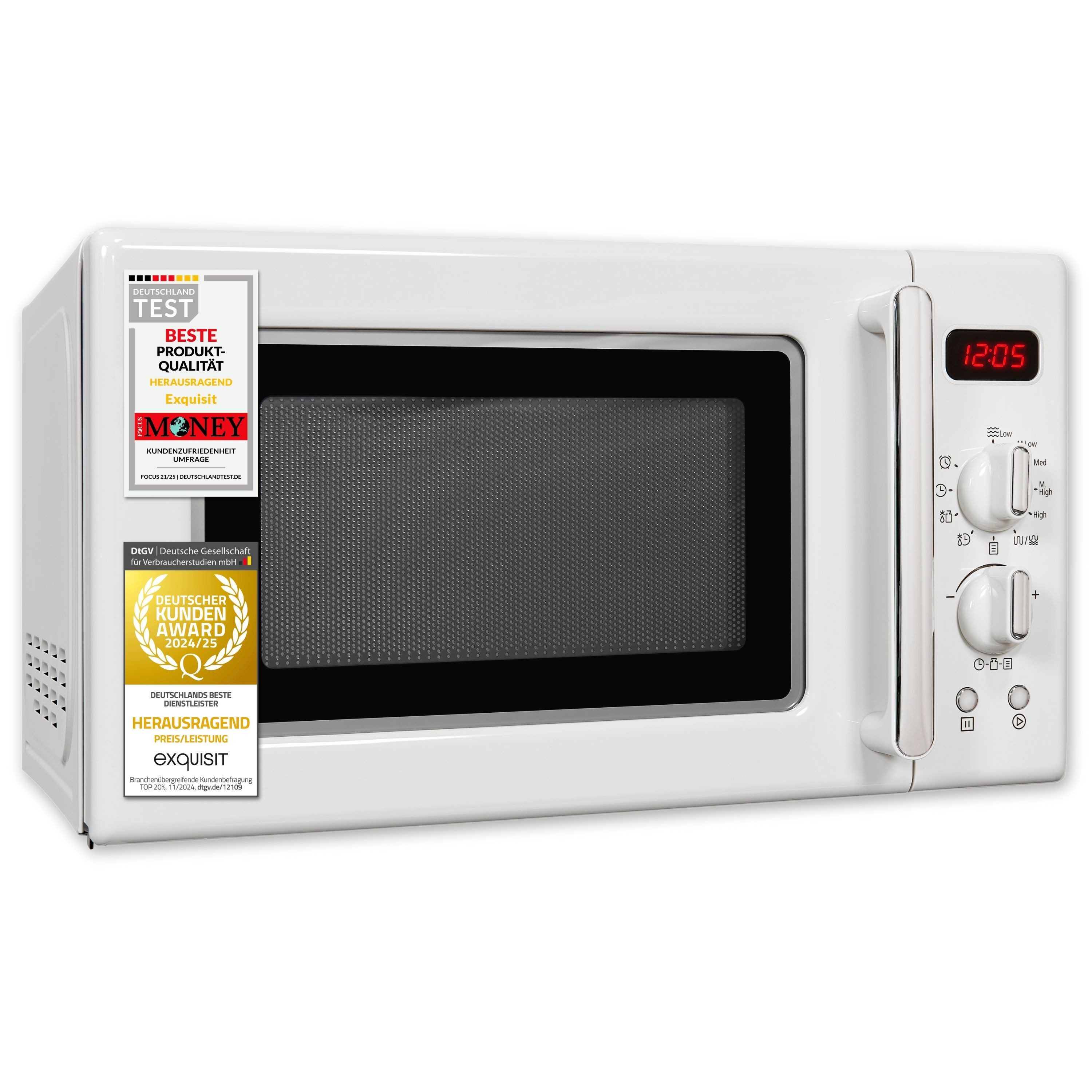 exquisit Mikrowelle, Grill, Mikrowelle, 20,00 l, attraktives Retro-Design mit praktischer Grillfunktion und Display