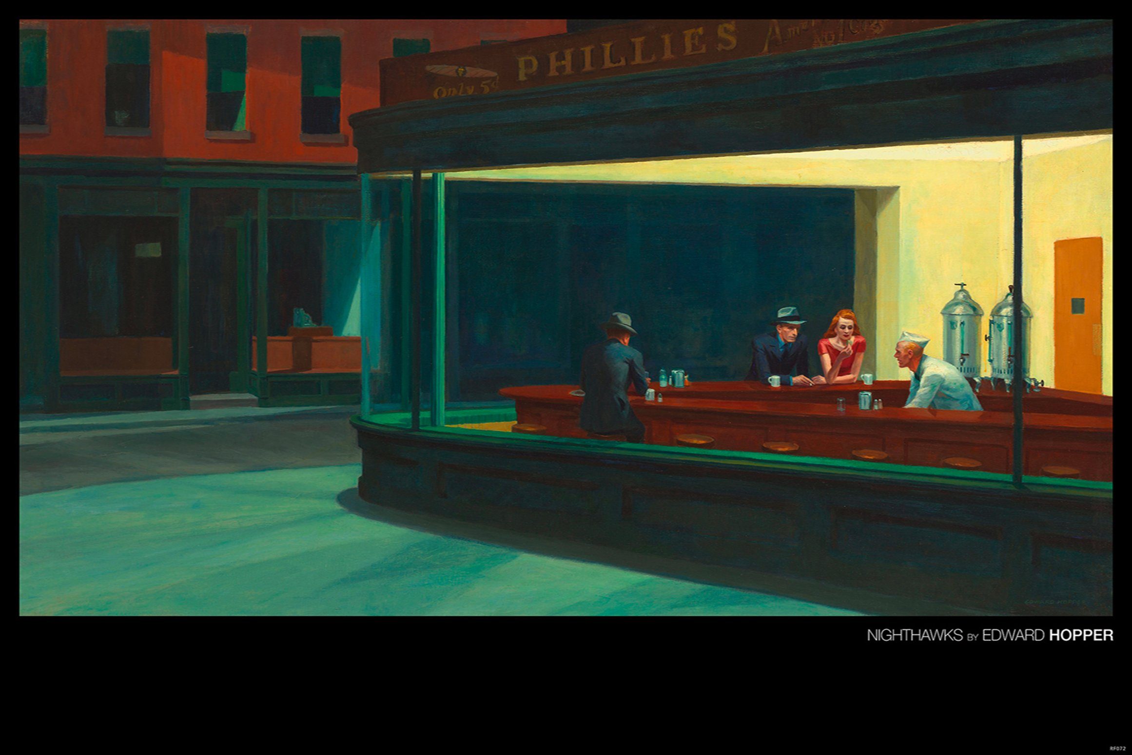 Close Up Poster Edward Hopper Poster Nighthawks 91,5 x 61 cm