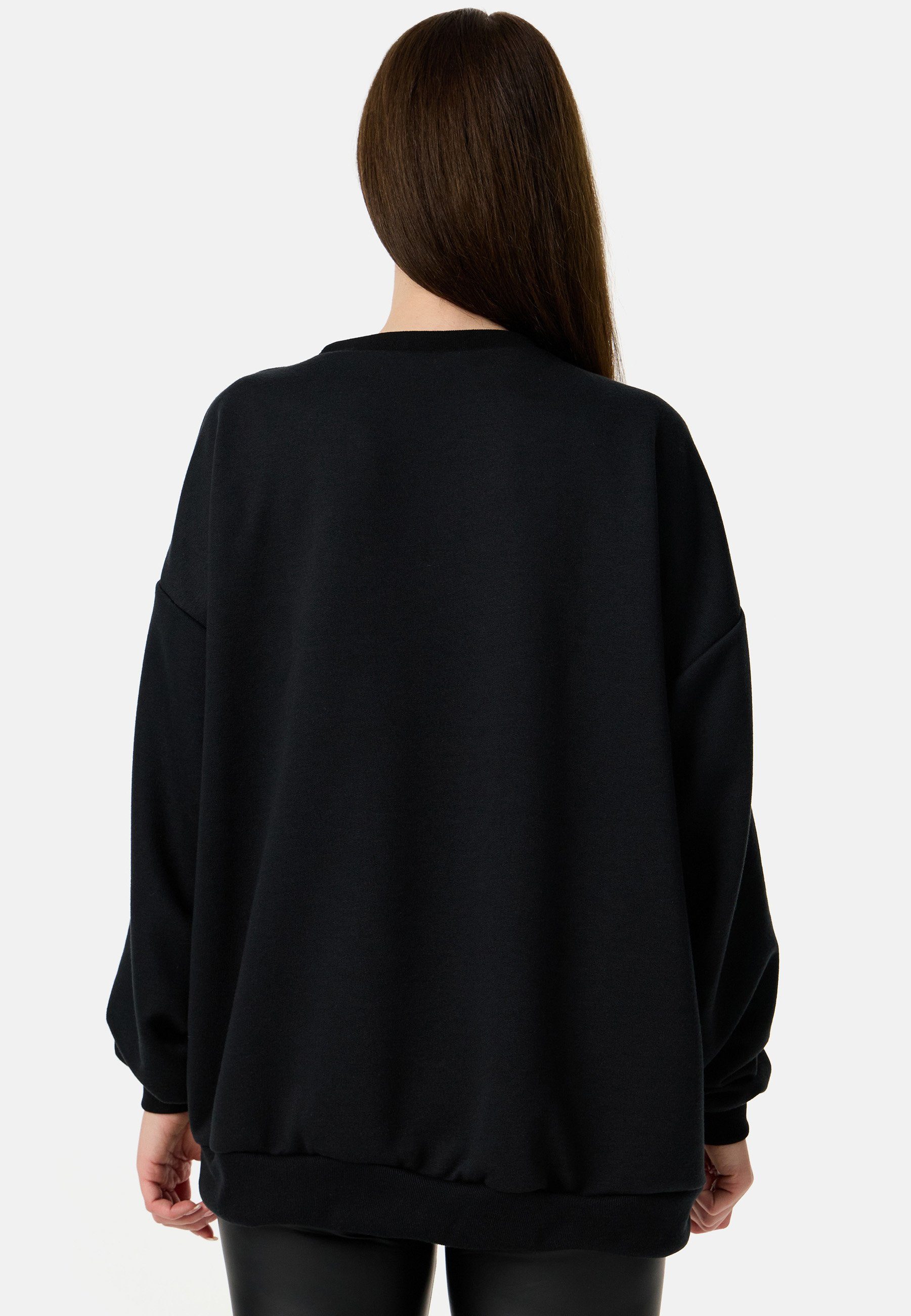 Worldclassca Longsweatshirt Worldclassca Damen Oversized Sweatshirt Lounge Sweater Shirt JETS