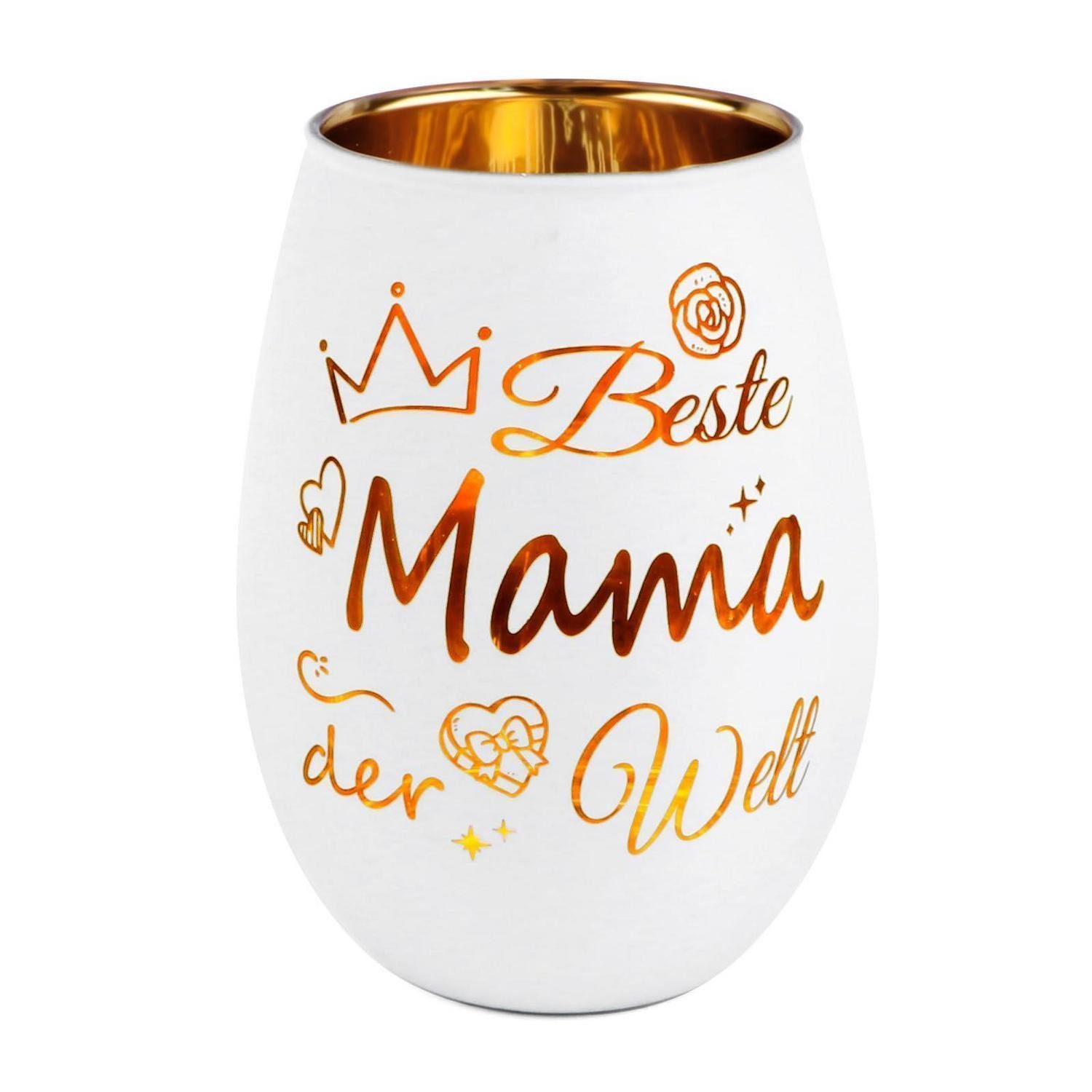 LuxusKollektion Windlicht Windlicht Glas Mama Gold Innen (1 St)