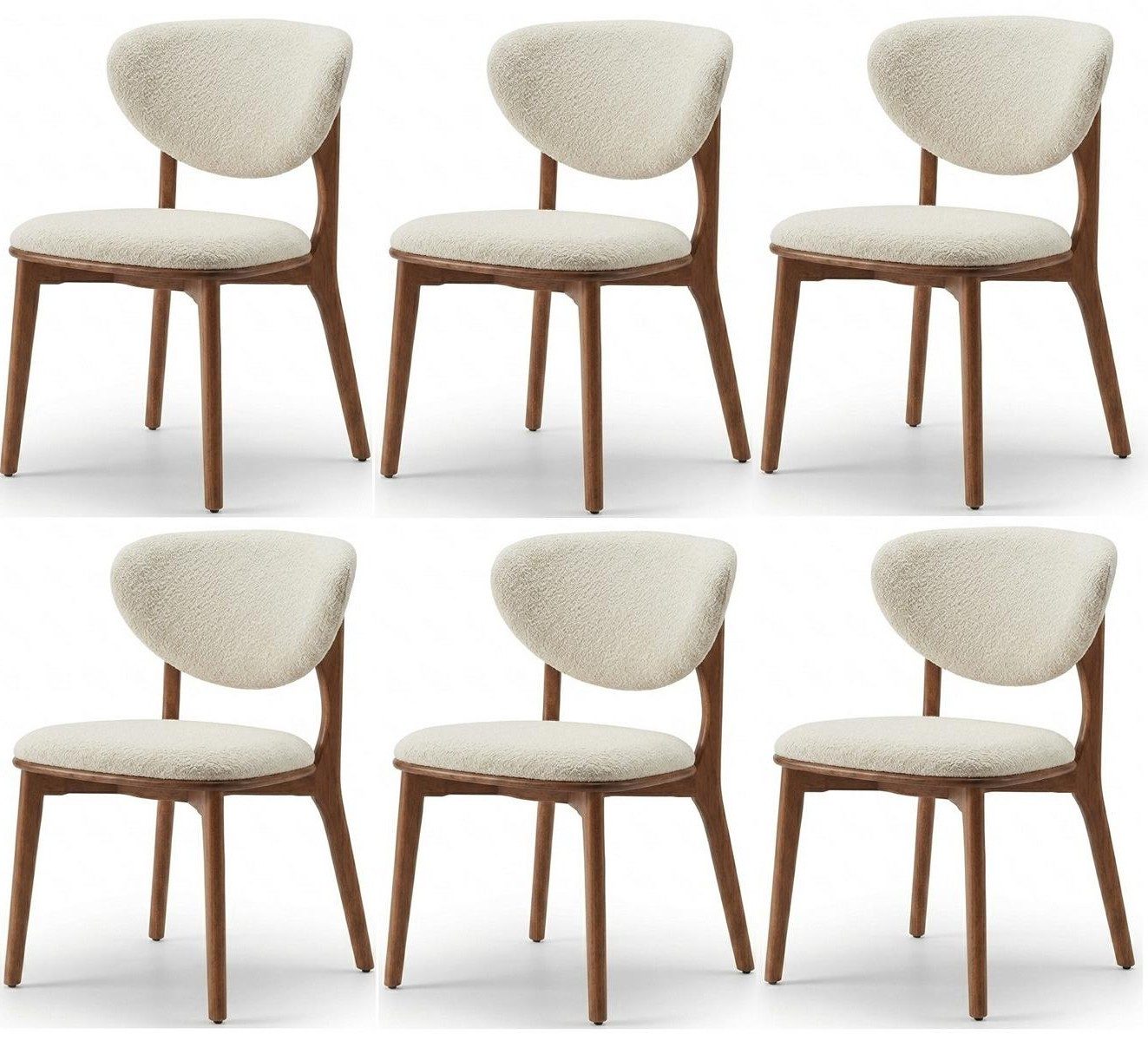 Xlmoebel Esszimmerstuhl Stühle modern braun bequem kompakt komfortabel Esszimmer (6-tlg., 6 St)