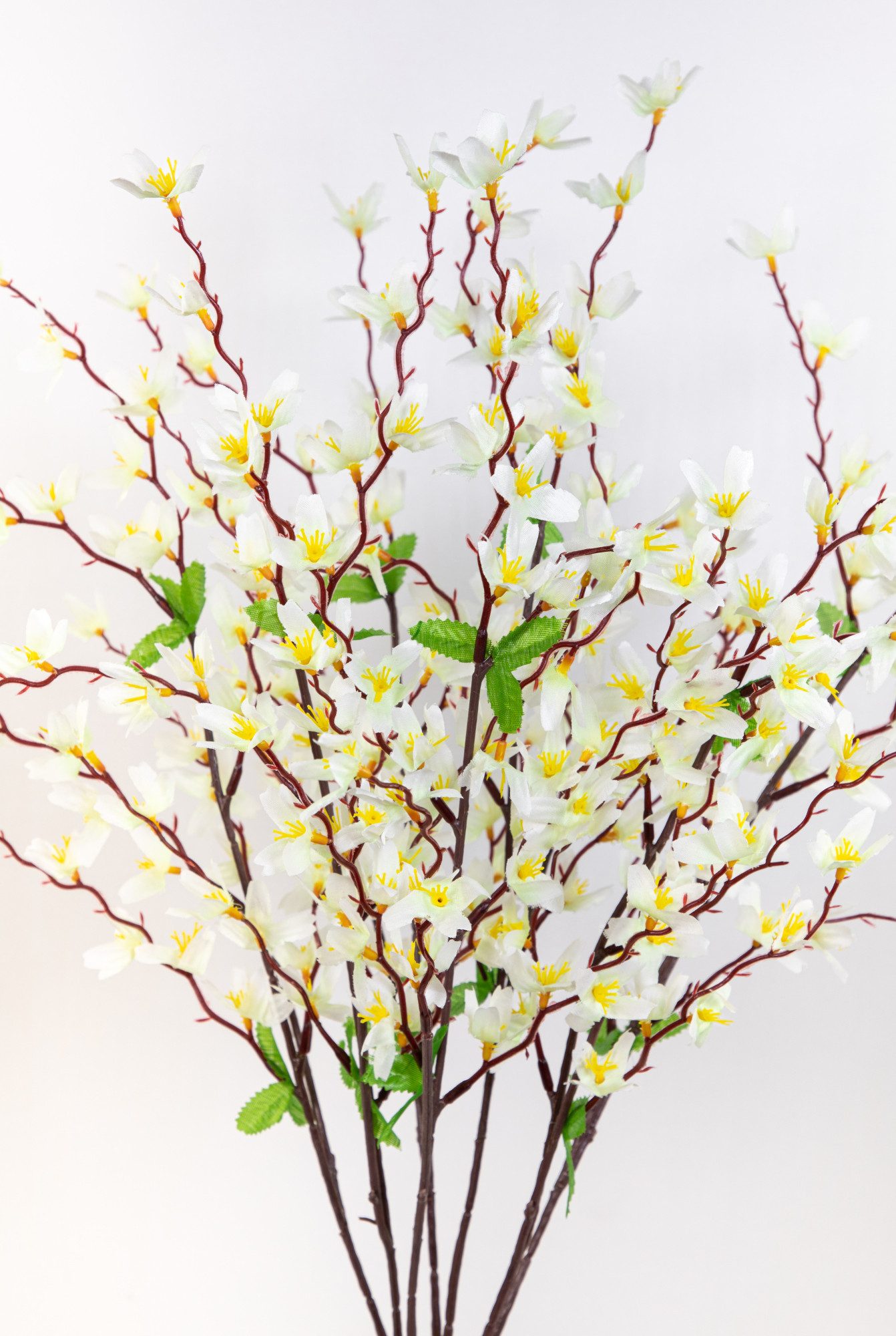 Kunstblume Forsythienbusch 65cm ZF Goldflieder Goldglöckchen künstliche Forsythie, Seidenblumen Roß, Höhe 65 cm, Weiß