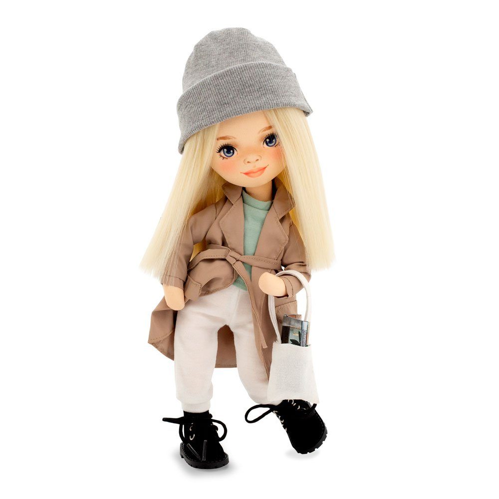 Toys in Stoffpuppe trench Orange beige a coat Mia