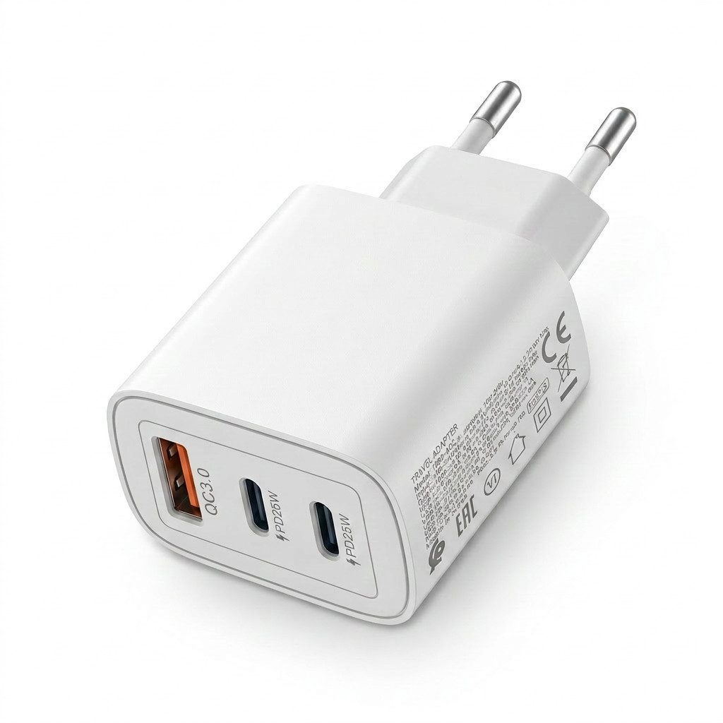 Futurea 50W Ladestecker Fast-Charging Schnellladegerät mit drei Anschlüssen Schnelllade-Gerät (3000 mA, 1-tlg., Einzelartikel, 3 Ports gleichzeitig schnellladen)