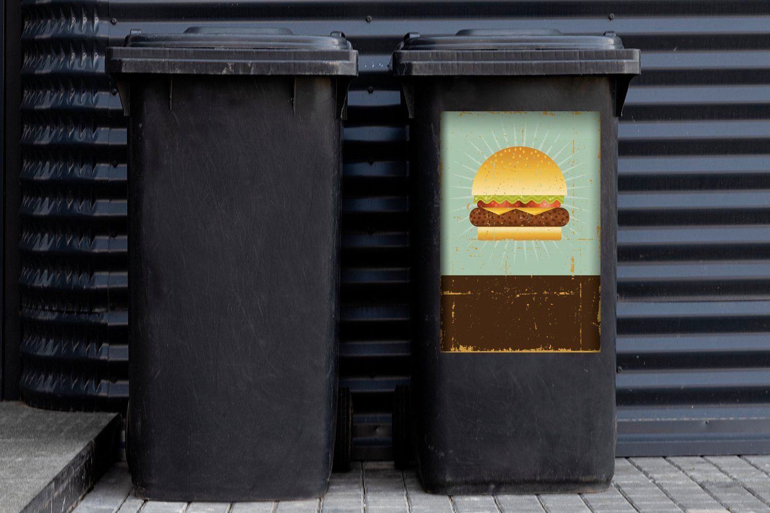 eines Wandsticker Container, Sticker, Mülltonne, (1 Mülleimer-aufkleber, Abbildung Ein Poster MuchoWow St), mit der Hamburgers Abfalbehälter