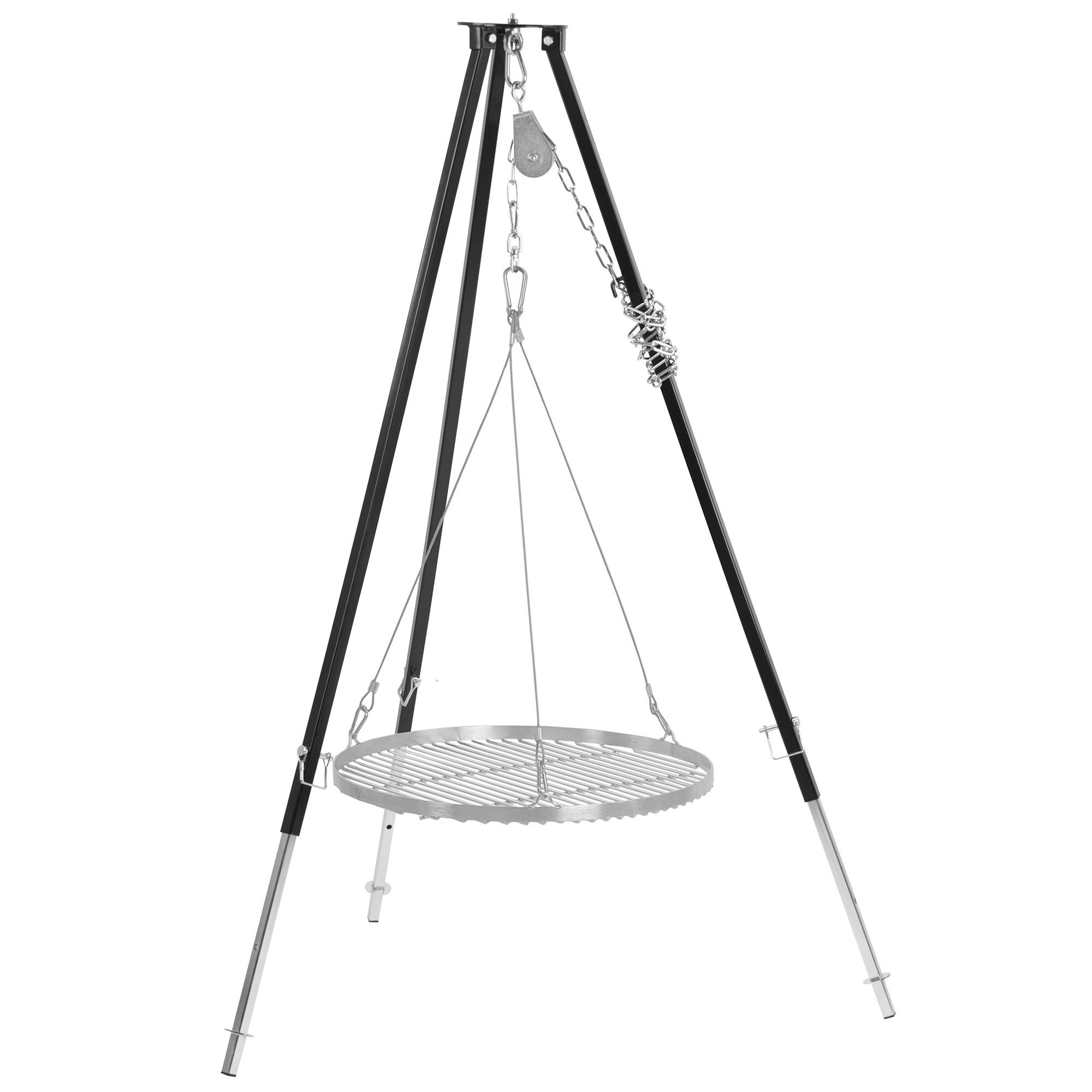 BBQ-Toro Schwenkgrill Dreibein Grill mit Ø 50 cm Grillrost, 110 - 175 cm, Schwarz, Dreibein