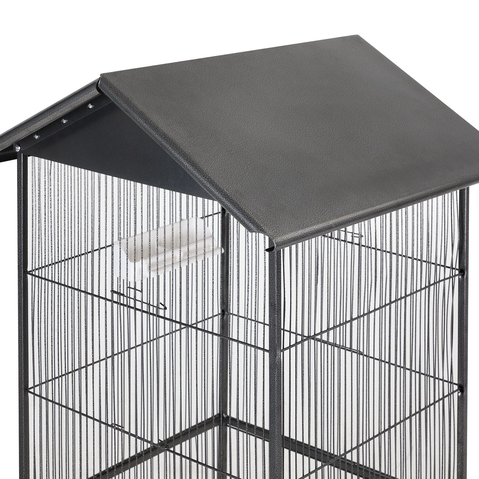 Cadoca Voliere, Vogelvoliere mit Dach 130x52x52cm Schmutzschublade indoor outdoor