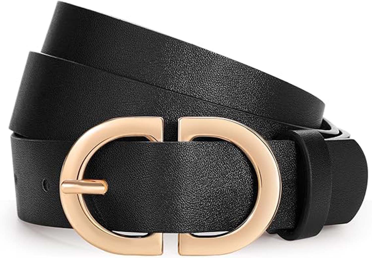 Bextsrack Ledergürtel für Jeans Hosen Leder Gürtel Damengürtel mit goldener Schnalle