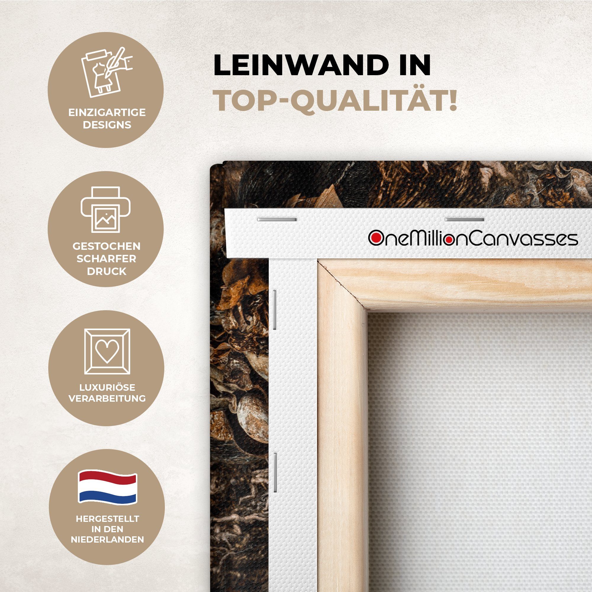 OneMillionCanvasses® Leinwandbild Collage - Tiere - Luxus, Fotodruck (1 St), Leinwand Bilder Klein, Wand Dekoration Aesthetic 30x20 cm