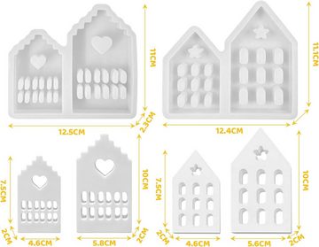 Coonoor Modellierwerkzeug 2 Stück Silikonformen Gießformen Hausform Kerzenformen, (Satz, 2 St)