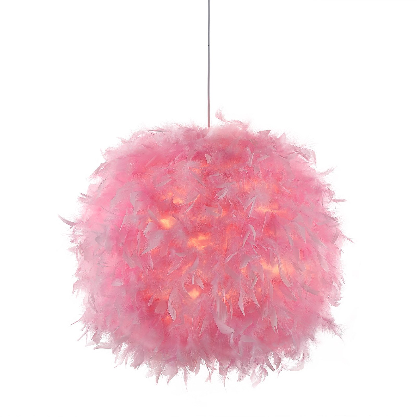 bmf-versand Hängeleuchte Hängeleuchte Wohnzimmer Feder Kinderzimmerlampe Mädchen Hängelampe, Federkugel, ohne Leuchtmittel, Entenfedern pink
