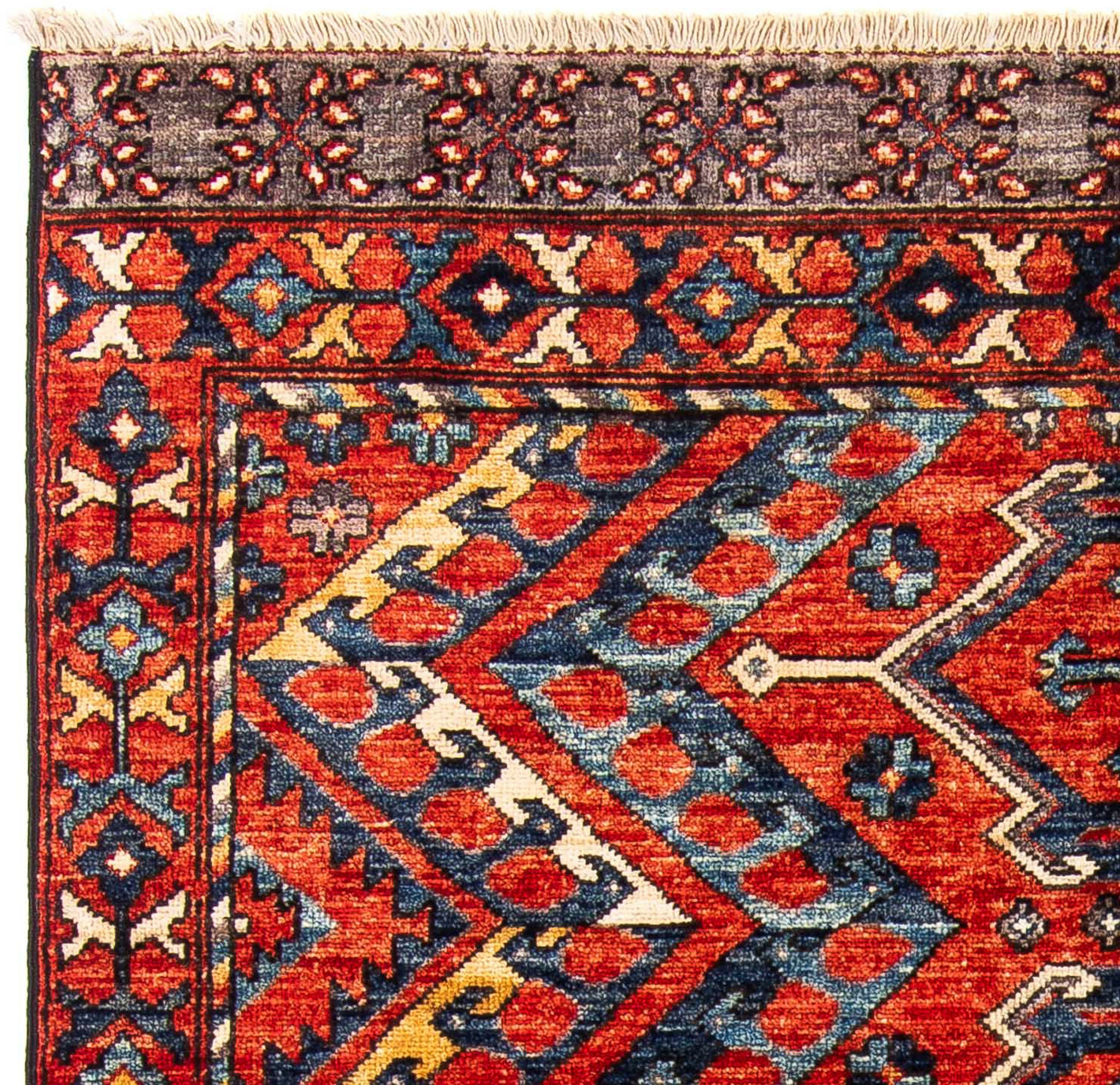 mm, morgenland, Handgeknüpft, Orientteppich - Afghan rechteckig, Einzelstück - mehrfarbig, Wohnzimmer, cm 118 mit Höhe: x 7 182 Zertifikat