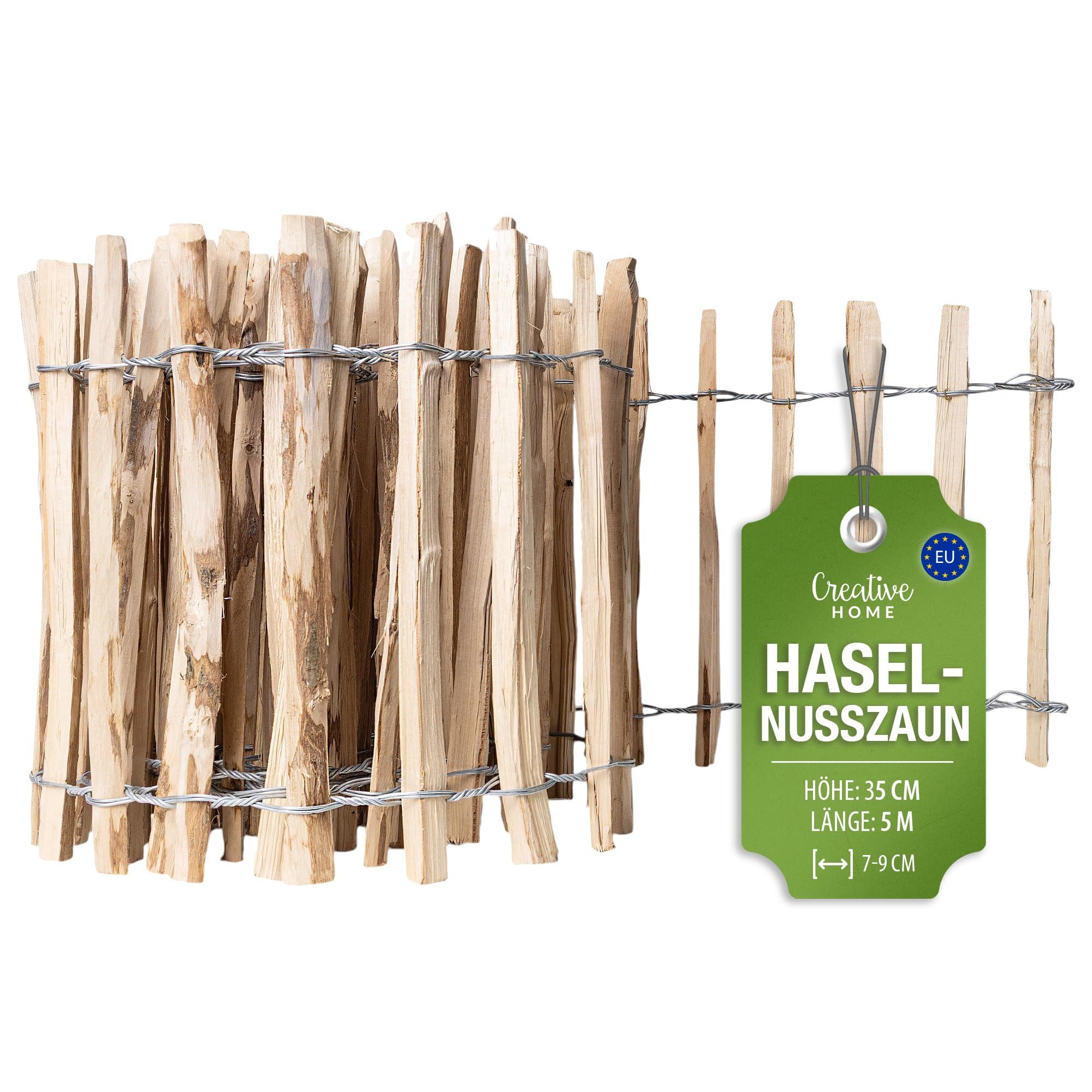 Creative Home Staketenzaun Staketenzaun Haselnusszaun, Lattenabstand 3-5 cm, Gartenzaun Holz