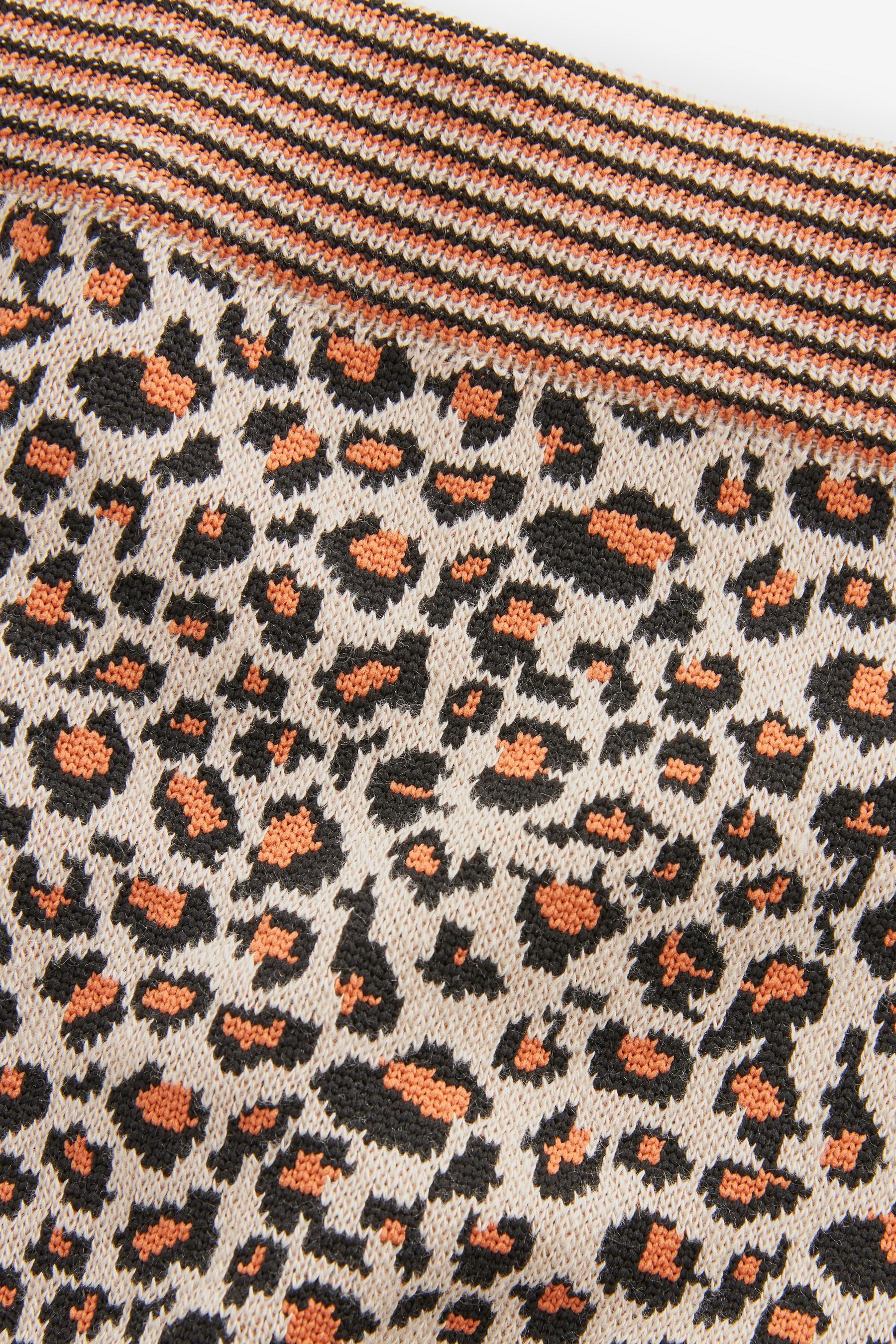 Next Strickrock Gestrickter Co-Ord Minirock mit Leopardenmuster (1-tlg)
