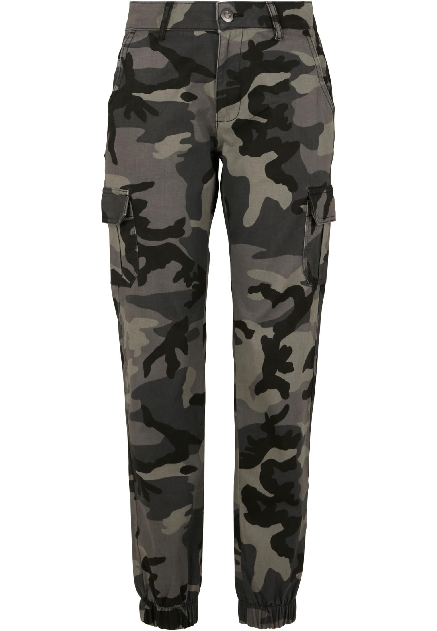 (1-tlg) darkcamouflage Damen Cargo Waist URBAN CLASSICS Ladies Pants High Cargohose Camo