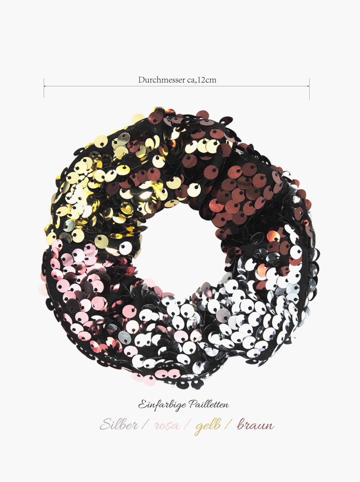 axy Haargummi Pailletten Haargummis Set Mädchen Damen Meerjungfrau, Doppelpack, 2-Teiliges Haargummis Set, elastisch glitzernd Zopfgummi Haarteil Haarband Zopfhalter