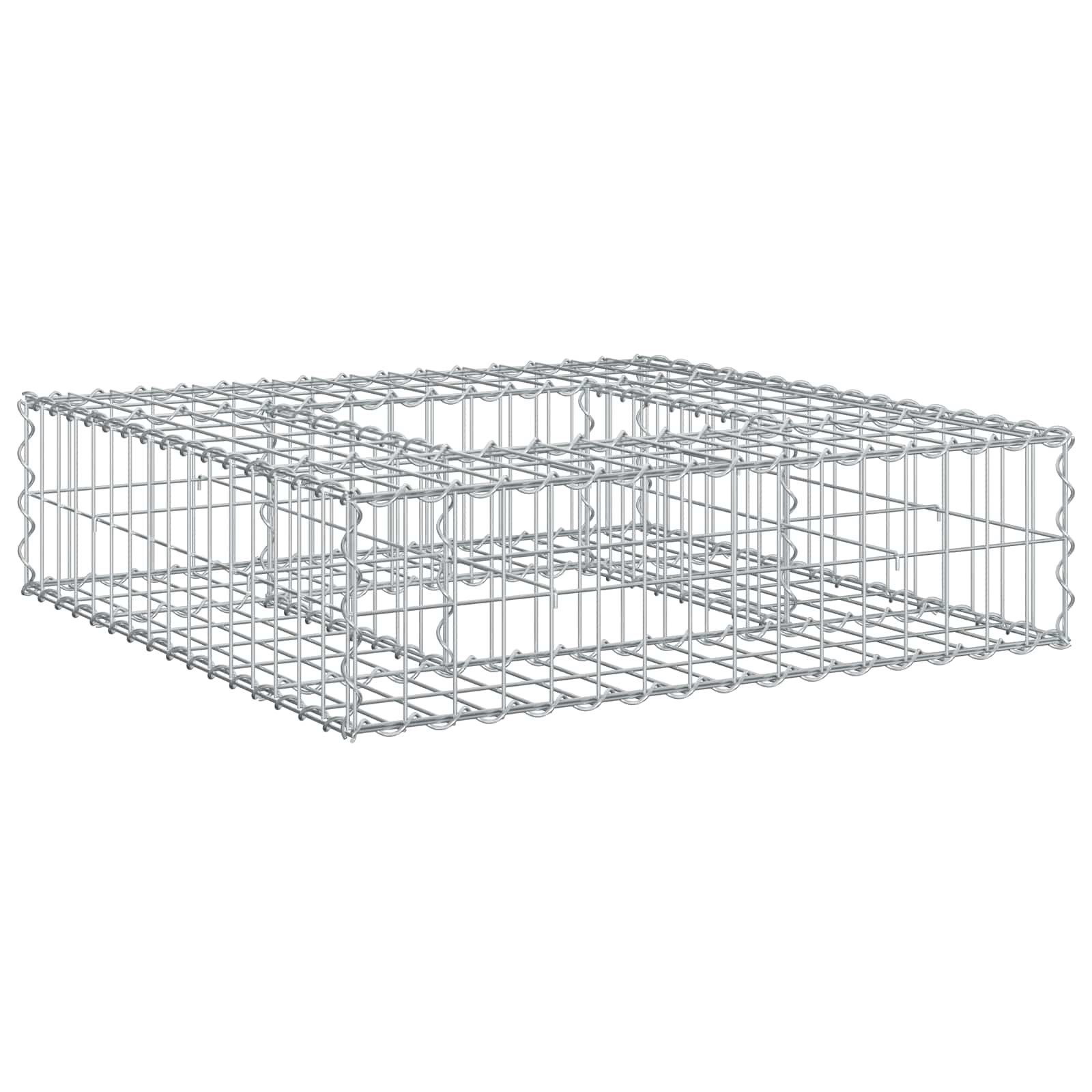 vidaXL Gartenzaun Gabionen Hochbeet Silber, (1-St)