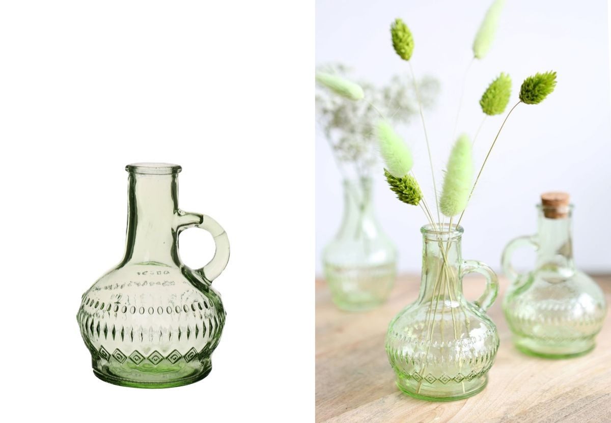 Dekovase Glasvase klein "Lille" in Hellgrün, Höhe 10cm, Durchmesser 7 cm