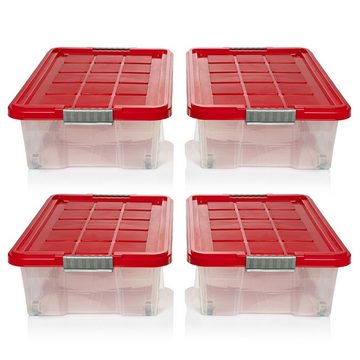 BigDean Aufbewahrungsbox 4x Unterbettkommode Aufbewahrungsbox mit Deckel 25L (4 St)