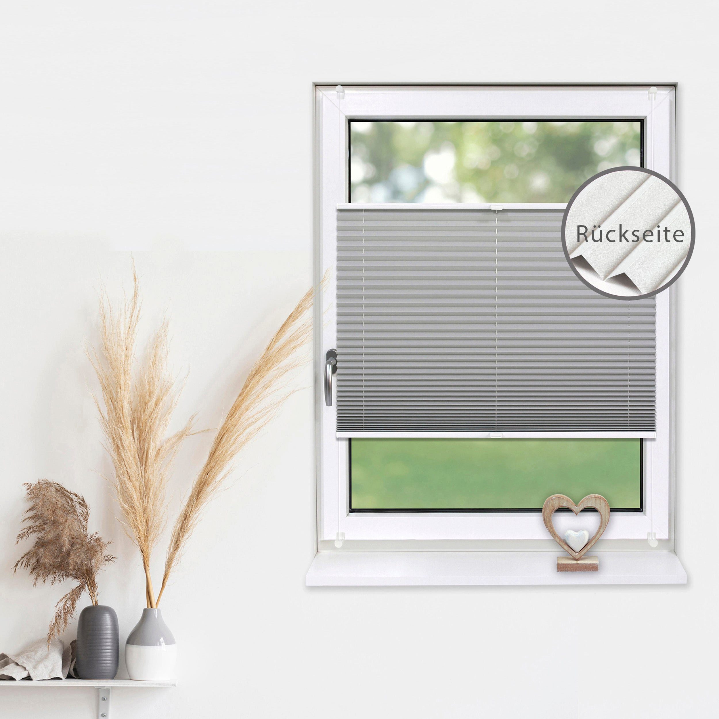 Deco-Raum Plissee Thermo Basic, abdunkelnd, Klemmträger, auf dem Fenster-/Türrahmen, Klemmfix, einfache Montage, in verschiedenen Farben und Größen ohne Bohren