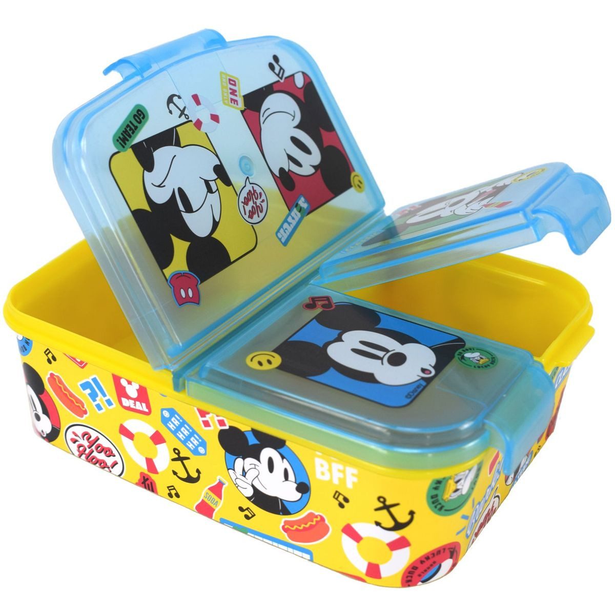 Stor Lunchbox Brotdose für Kinder mit 3 Fächern verschiedene Motive, Kunststoff, authentisches Design