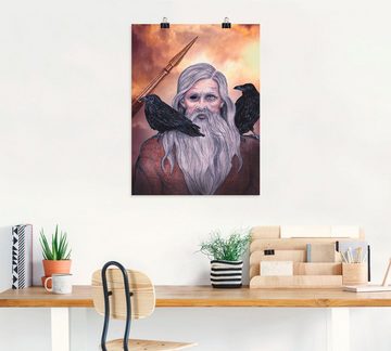 Artland Poster Odin, Götter (1 St), als Leinwandbild, Wandaufkleber oder Poster in versch. Größen