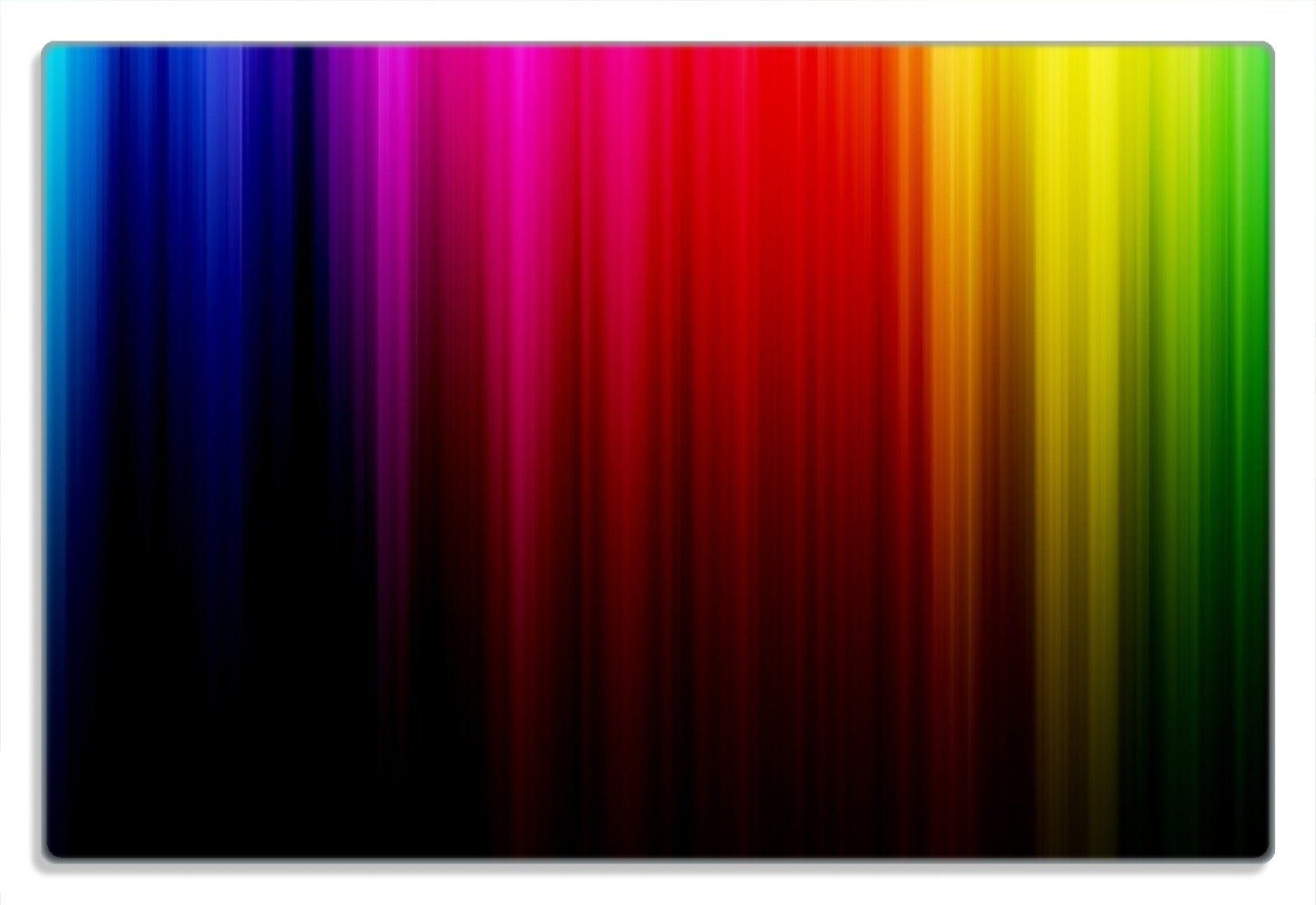 Wallario Frühstücksbrett Bunte Gummifüße auf (inkl. 1-St), 20x30cm 4mm, rutschfester Schwarz, Regenbogenstreifen