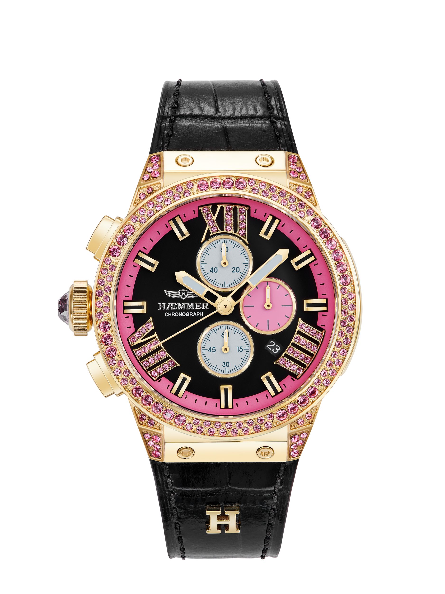 HAEMMER GERMANY Chronograph EMINENT E2-001, Quarzuhr, Armbanduhr, Damenuhr, analog, Tag, Stoppfunktion